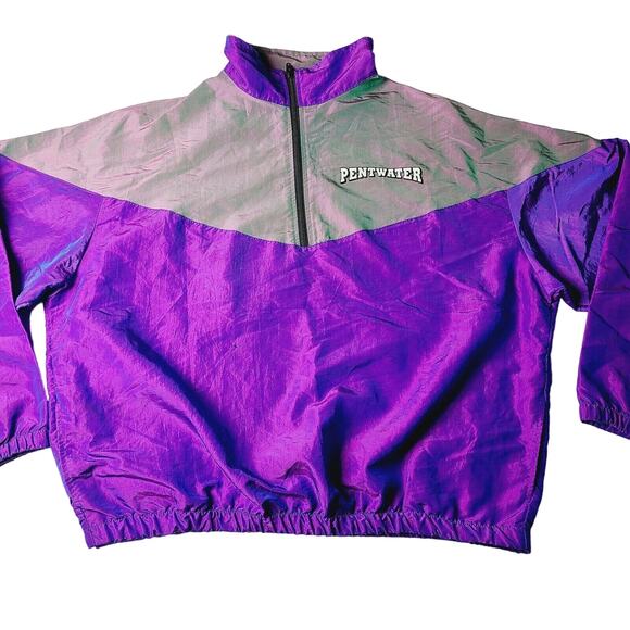Vintage Ocean East Purple Iridescent Pullover Windbreaker 90s Men’s Fits Large - Picture 1 of 9